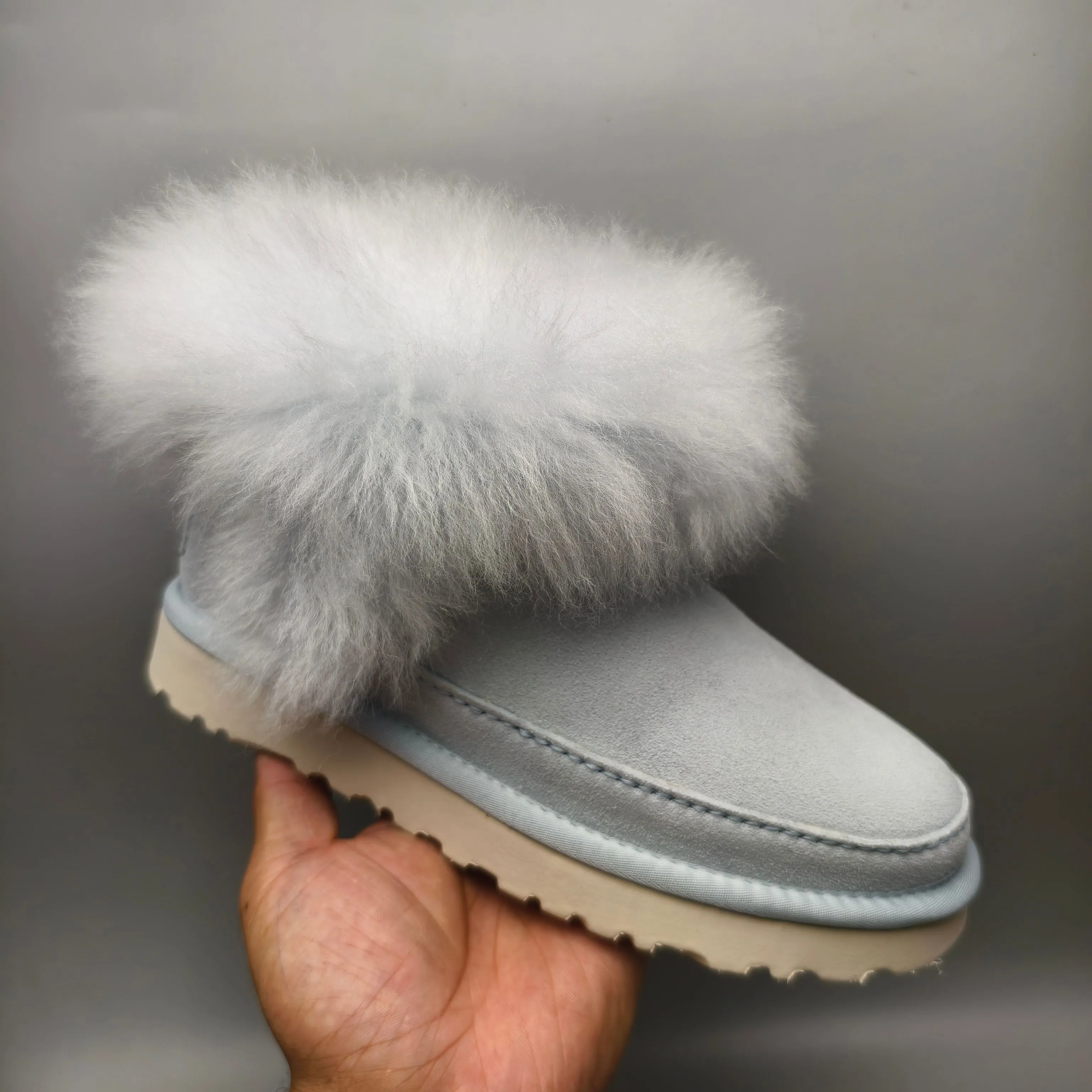 💰560 UGG sheepskin all-in-one snow boots 3832 fur fashion shoes color: maroon light blue sand matching size: 35-41